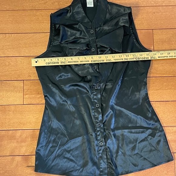 Y2K Vertigo Paris Black Satin Top XS - Picture 3 of 7